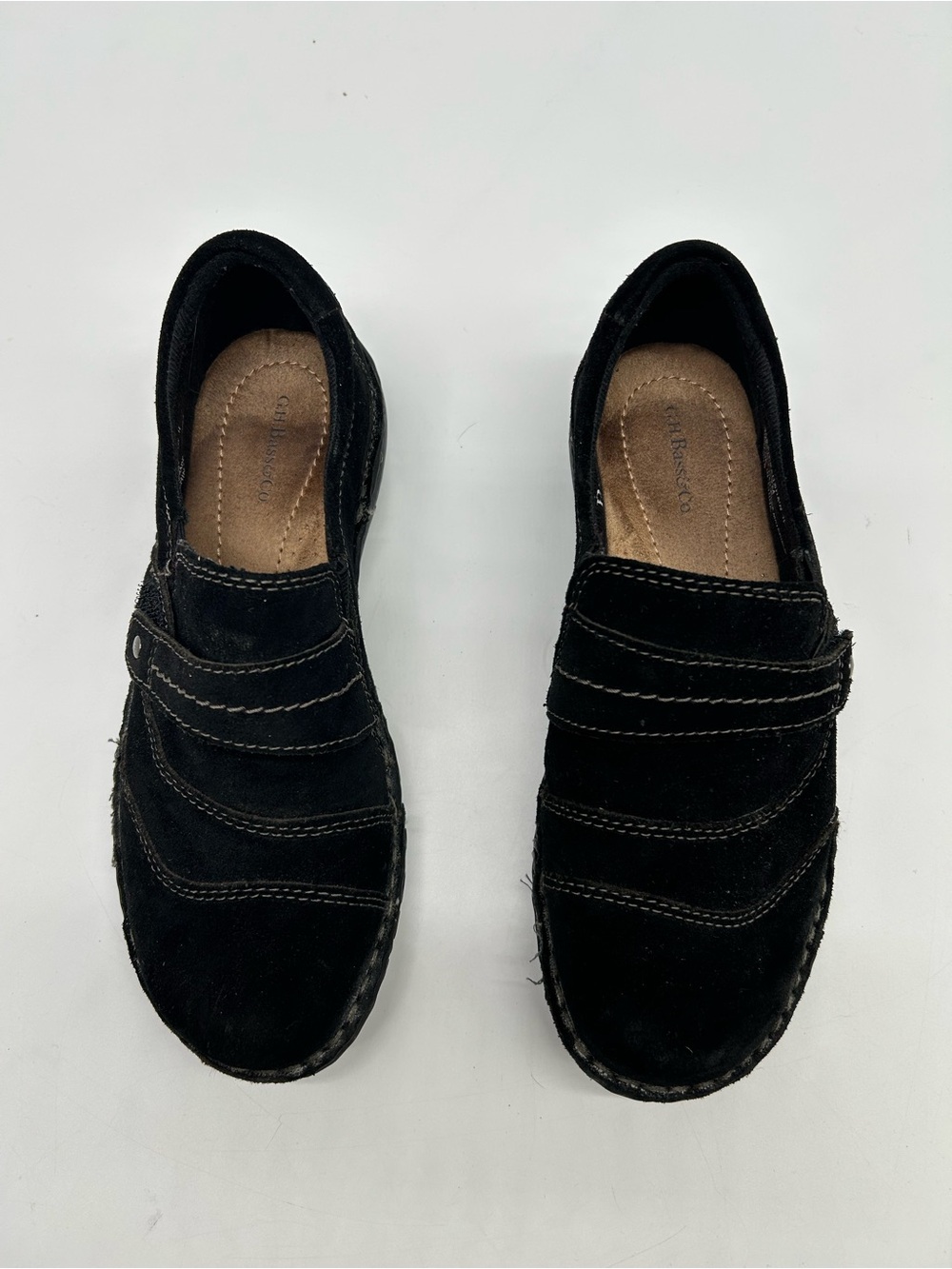 GH Bass Bradshaw lil Black Suede SlipOn Walking Shoes size 7M